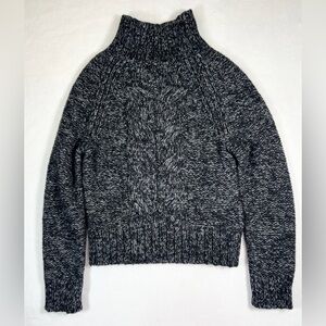 BANANA‎ REPUBLIC Italian Yarn Wool Blend Marled Cable Knit Turtleneck Sweater XS